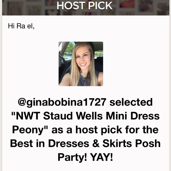 🌺🎉HP🎉🌺 NWT Staud Wells Mini Dress Peony - Picture 16 of 16